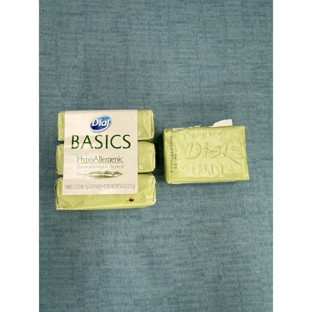 Dial Basics Hypoallergenic Bar Soap 3.2 oz  4 Pack NEW Sealed Old Stock 2009